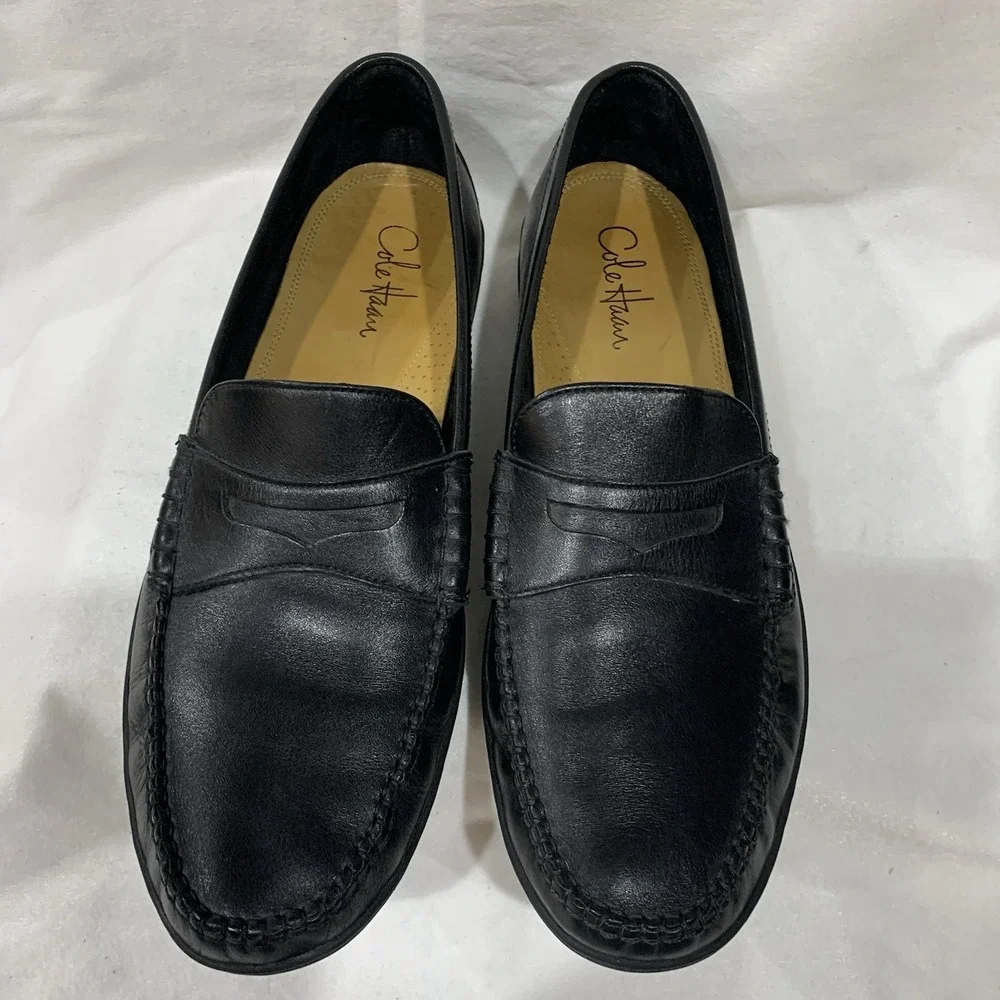 Cole Haan shoes Pinch Cup Penny Moc Slip-On Loafers Black Leather‎ C07637 SZ-12M